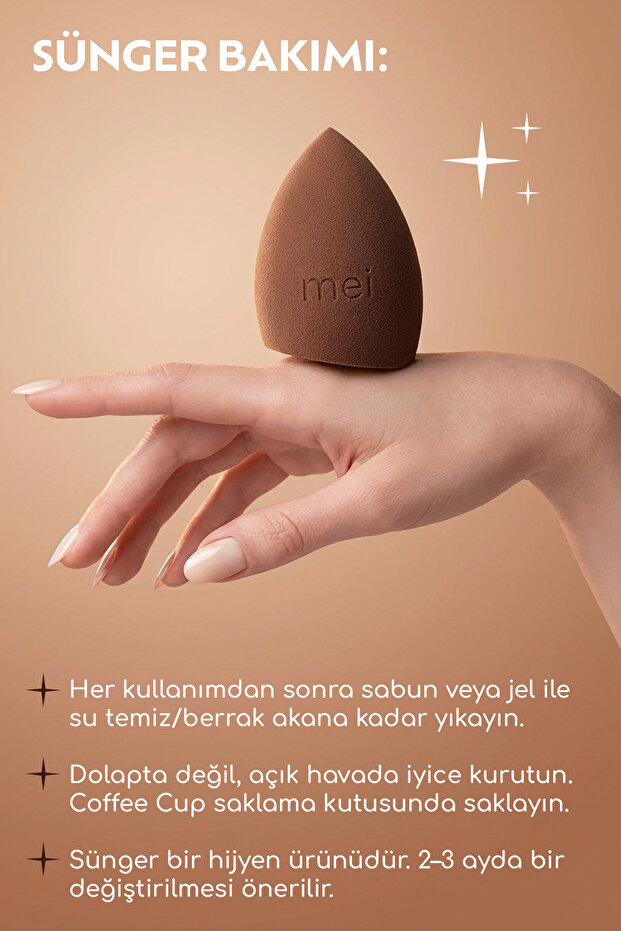 Makyaj Süngeri Fondöten Emmeyen Sponge Coffee Cup Hijyenik Walnut 1 Pro 1 Mini - 5