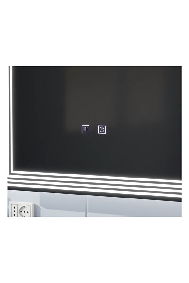 LED Rectangular Mirror, Defogger, 80 x 60 cm, ADIS Basic Touch - 3