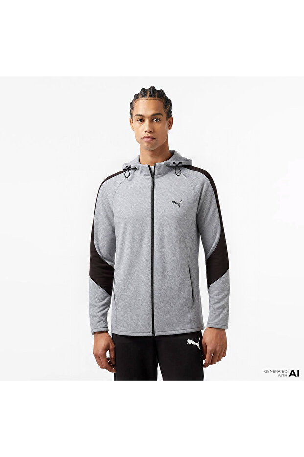 Puma 631529 Evostrıpe Core Fz Hoodie Eşofman Üstü GRİ