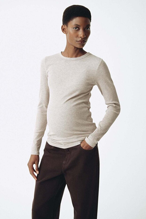MAMA Ribbed jersey top