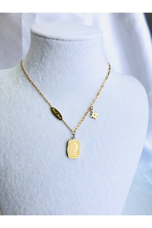 Çelik Good Luck Kolye - 3