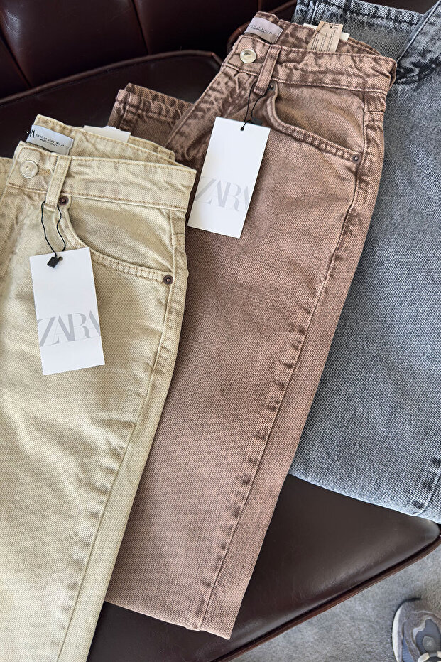 Pipe Leg Jeans - Camel - 6