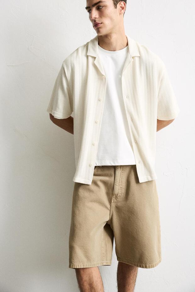 Bol kesim denim bermuda - 3