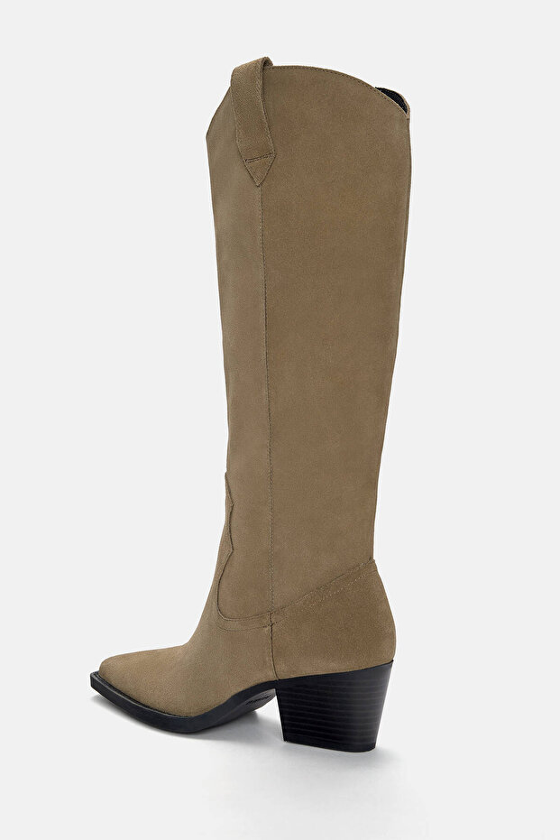 Yüksek deri kovboy çizmesi - 6