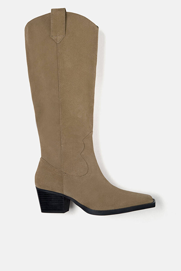 Yüksek deri kovboy çizmesi - 4