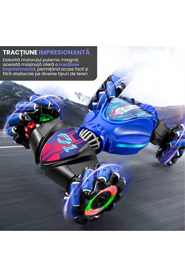 Dazzing Twisted RC Stunt Car with Gesture Sensor, 4WD, LED Lights, 2.4GHz Remote Control - 5