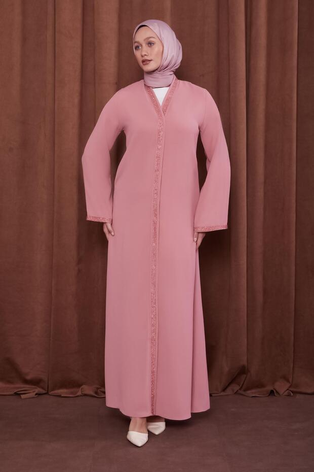 Pudra Önü Taşlı Ferace - 2