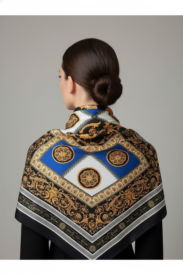 Soft Cotton Circle Patterned Shawl - 2