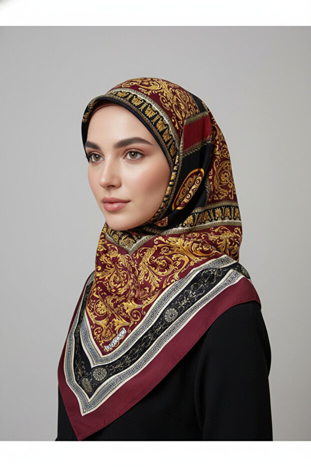 شال منقوش على شكل دائرة من القطن الناعم - 2