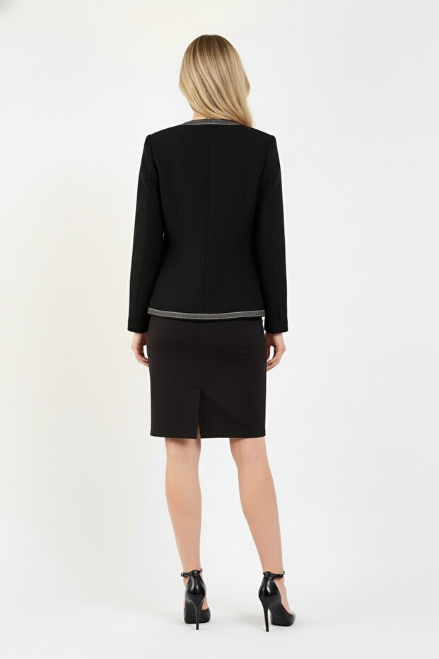 Taş İşlemeli Tüvit Ceket - 4