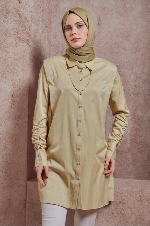 GIRLING DETAILED SATIN TUNIC 44466