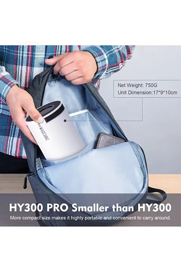 EU Plug HY300 Pro-White Magcubic Projector Android 14 8K 1280*720P HY300 Pro + Dual Wifi 290ANSI 180 - 2