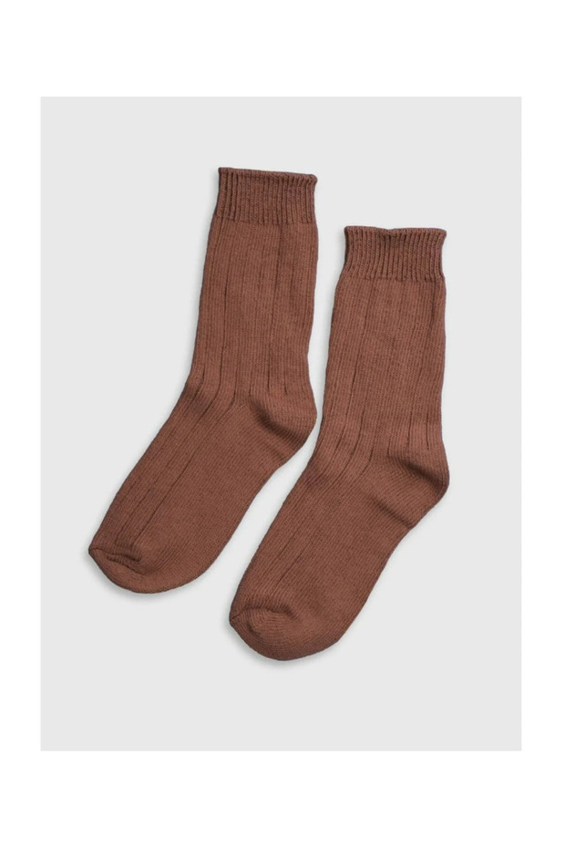 Fitilli Örme Kışlık Uzun Çorap - 5