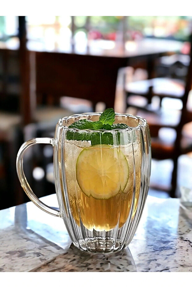 1 Borosilicate Cup - Double Sided, Double Glazed, Handled and Heat Resistant