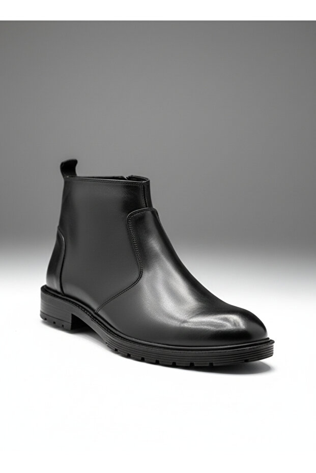 BESS SHOES Hakiki Deri Bağcıksız Su Geçirmez Bot | Tam Ortapedik, Soğuk Geçirmez, Erkek Bot, Kışlık Ayakkabı