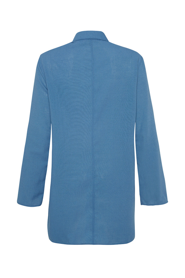 Rahat Kesim Basic Bluz Mavi - 3