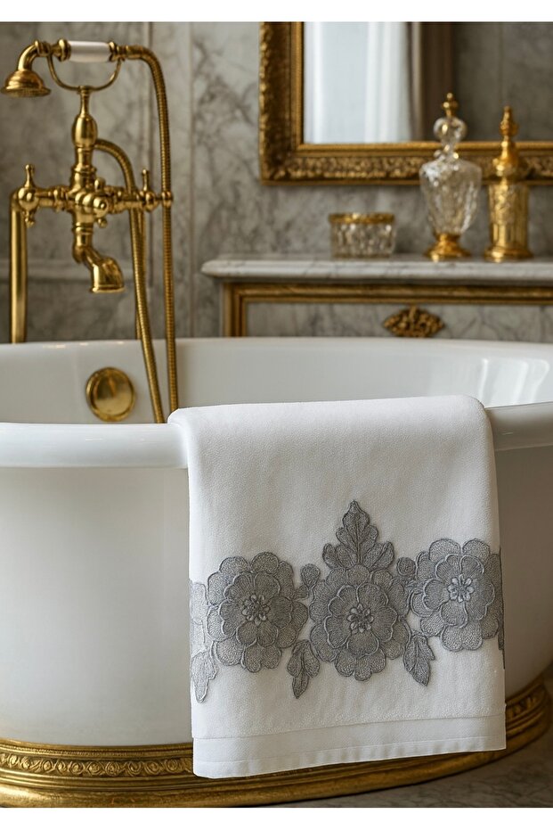 Gülşen 3D French Lace Velvet Towel 50&90