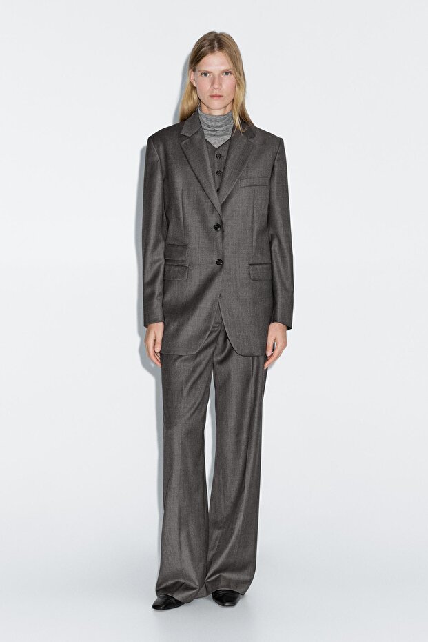 %100 yün klasik blazer - 1