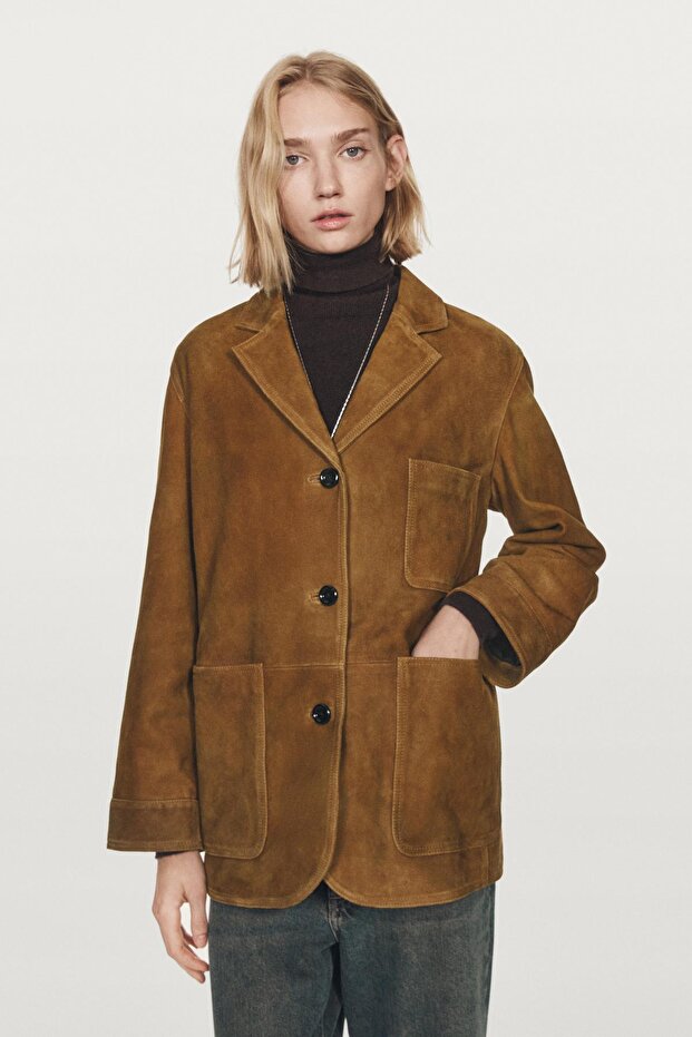 Cepli süet deri blazer - 4