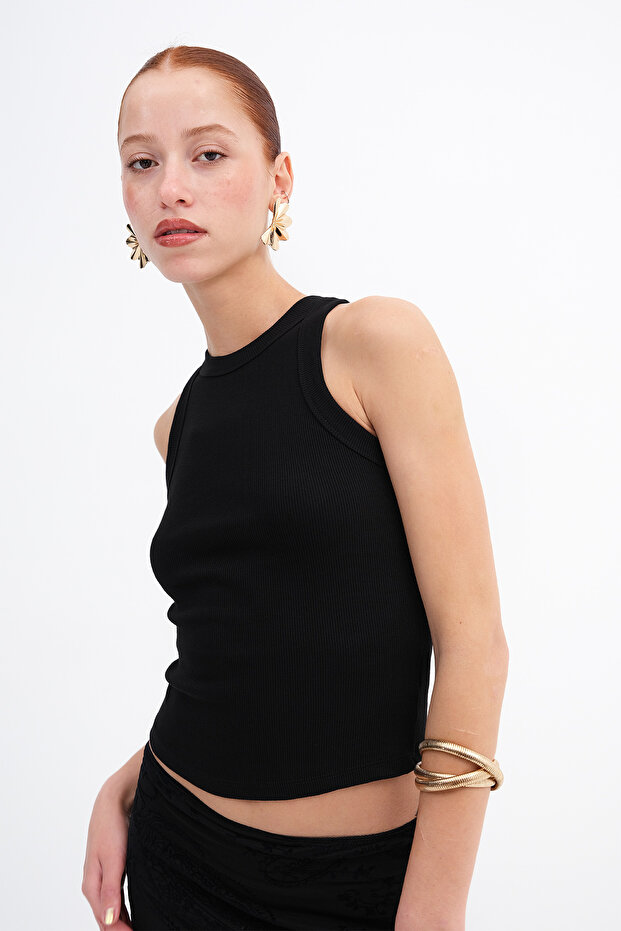 Halter Collar Ribbed Undershirt A13294-L7 - 2