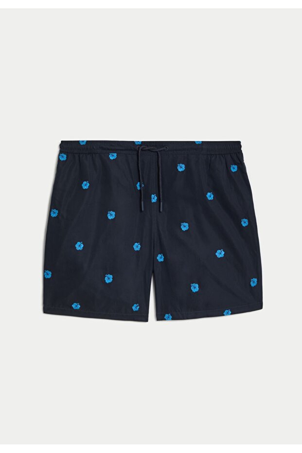 İşleme Detaylı Quick Dry Deniz Şortu - 3