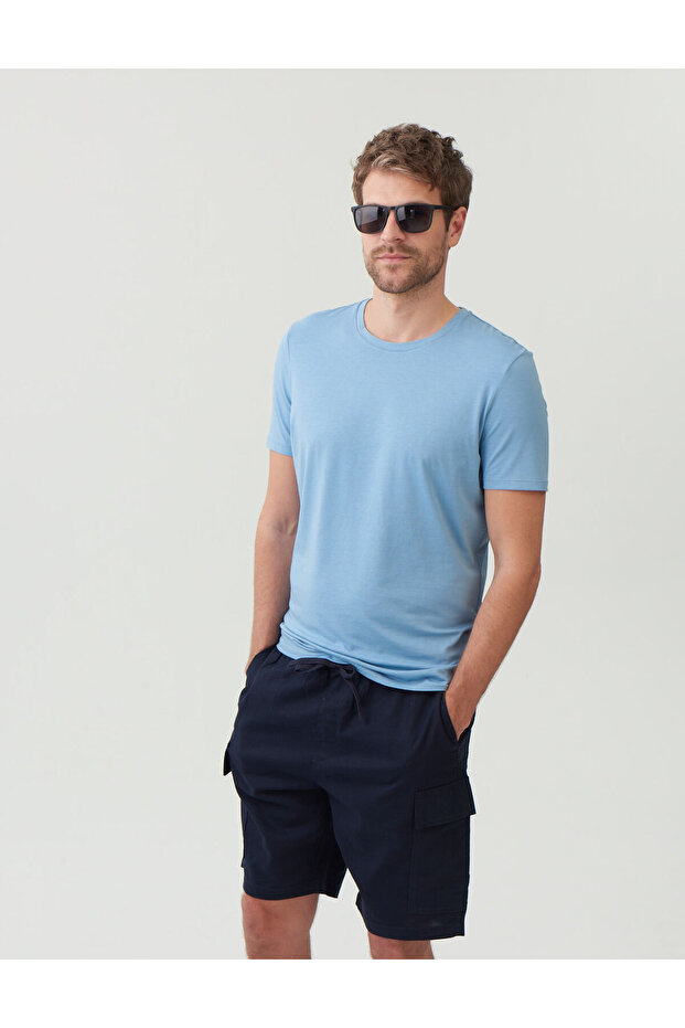 Regular Fit Utility Keten Şort - 1