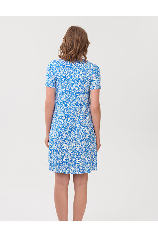 Kısa Kollu Mini Örme Elbise - 5