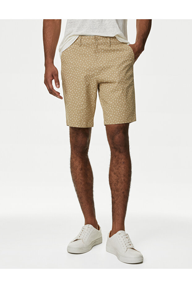 Palmiye Desenli Chino Şort - 2