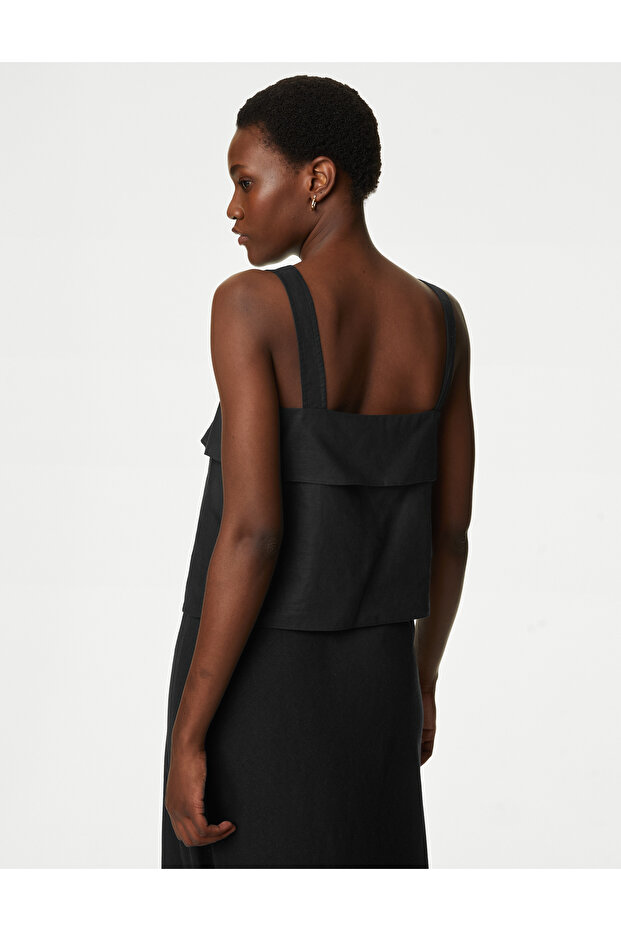 Askılı Keten Bluz - 4