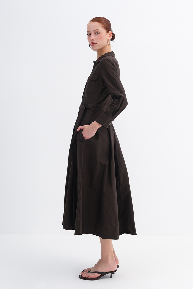 Belden Bağlamalı Elbise E17715 - 2