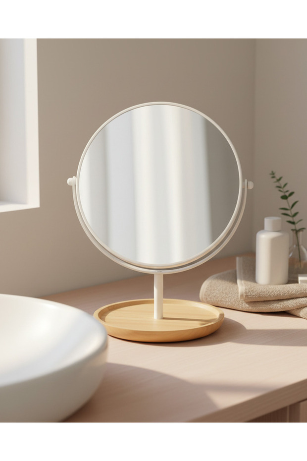 Matte White Double Sided Mirror - 1