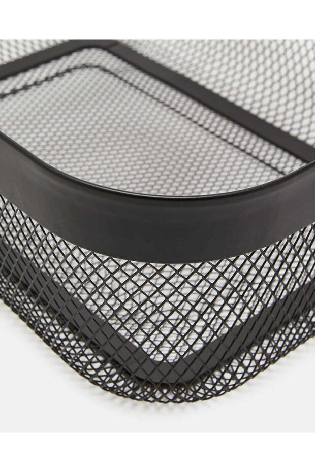 Black Rectangle Basket With Handle - 4