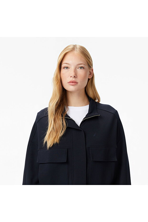 Kadın Siyah Oversize Sweatshirt - 4