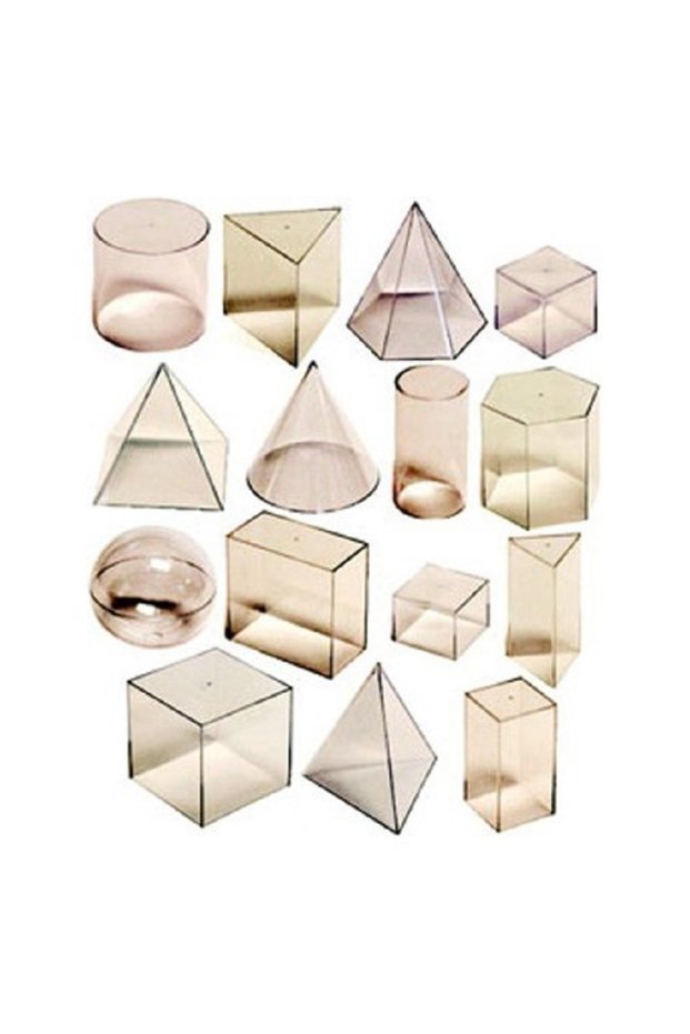Geometric solids educational set 15 pieces