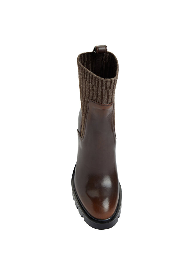 Alyson Çorap Formlu Kadın Deri Bot - 4