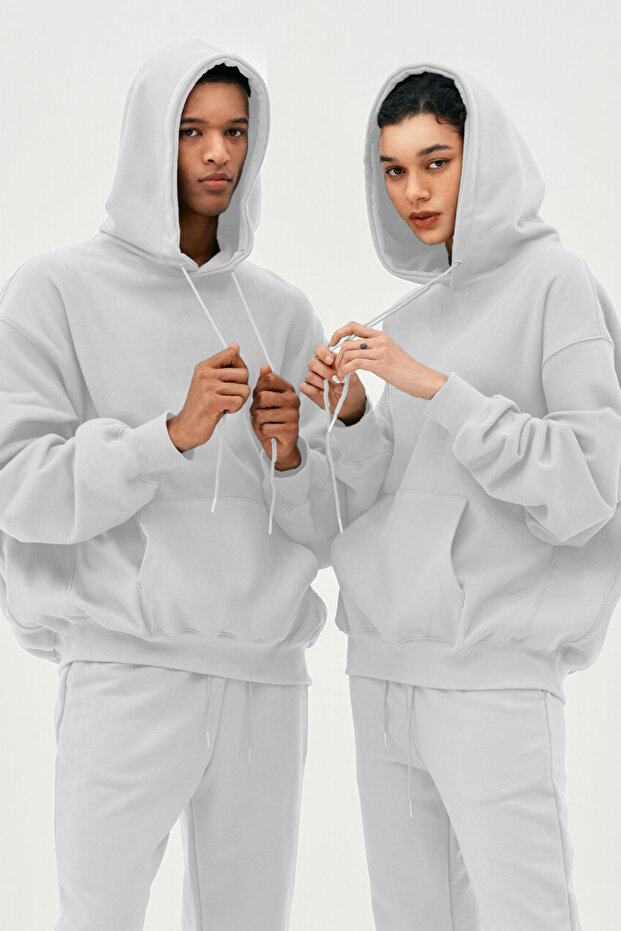 Unisex 3 Yarn Sha Fleece-Lined Sweatshirt Set Suitable for Couples to Use (Single)