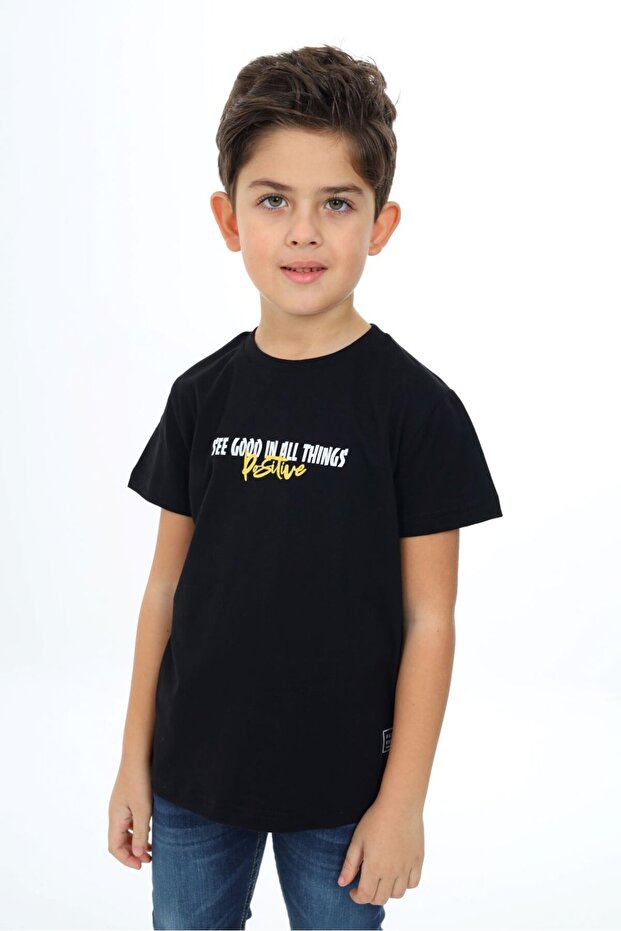 Boy's Printed Crew Neck Short Sleeve T-Shirt