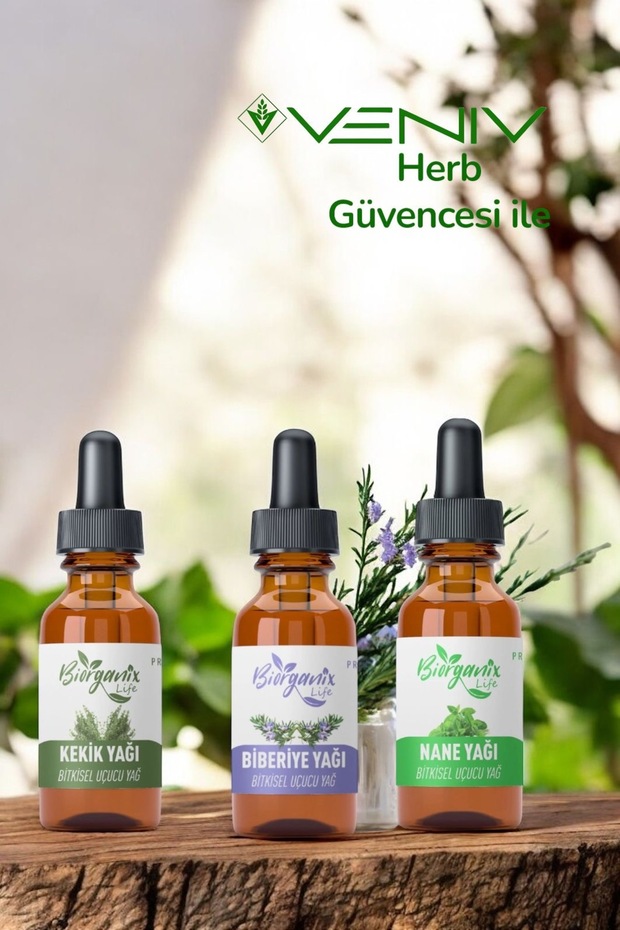 100% Natural Essential Oil Set - Thyme Oil - Rosemary Oil - Peppermint Oil 3X20 ml