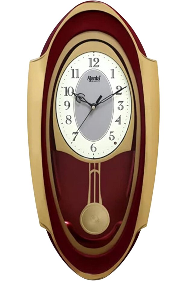 1627 Red Musical Pendulum Wall Clock – Quartz Movement, Hourly Melodies & Swinging Pendulum