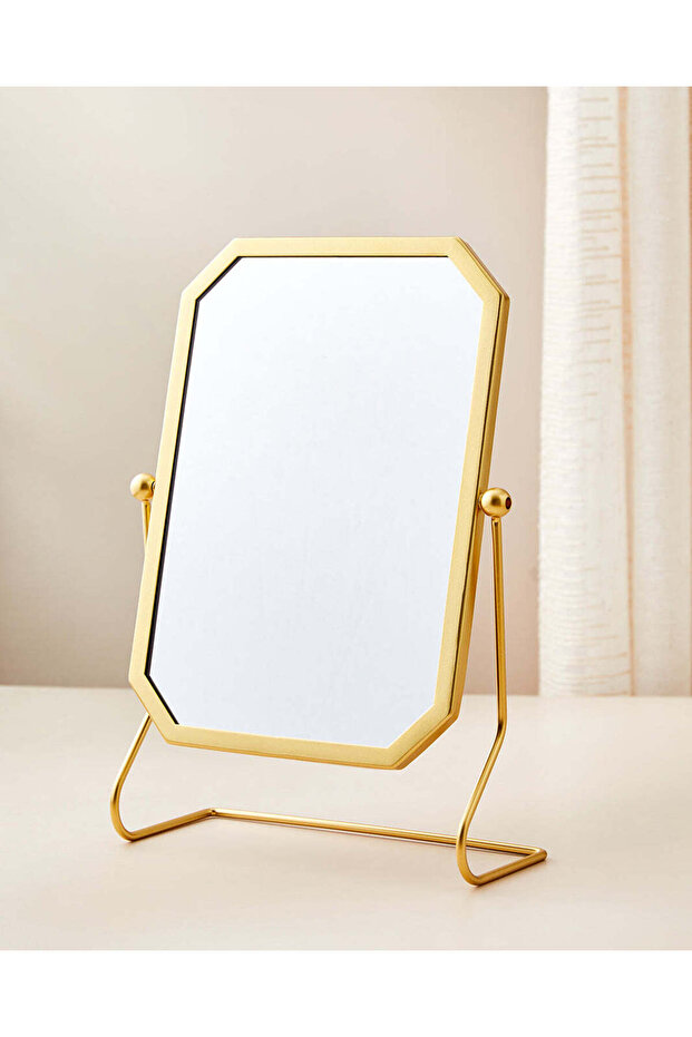 مرآة مستطيلة ذهبية - 2