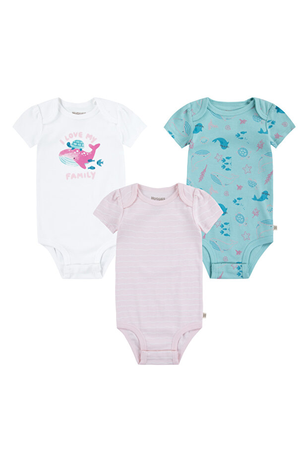 White Girl's Hugg 3Pk Bodysuit Set