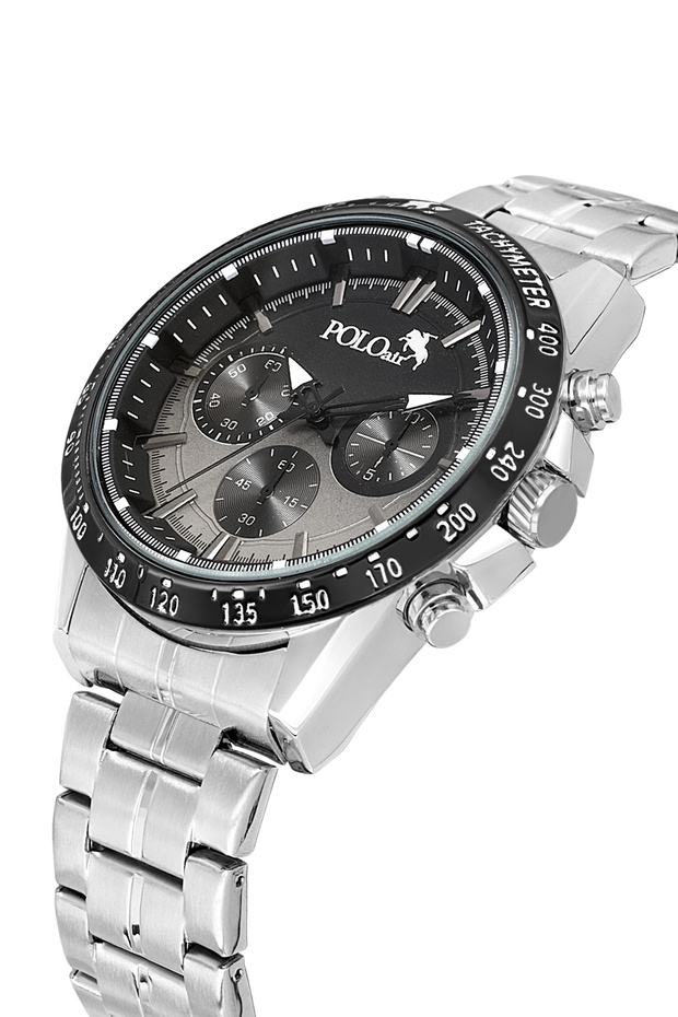 Sports Men's Wristwatch Silver Black Color Pl-7043E5X
