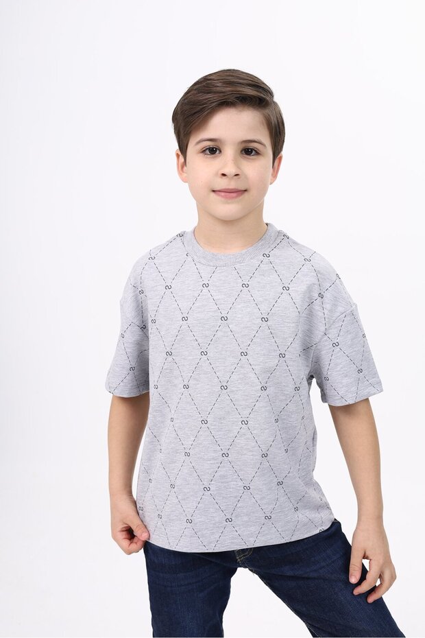 Boy's Printed Crew Neck Short Sleeve T-Shirt