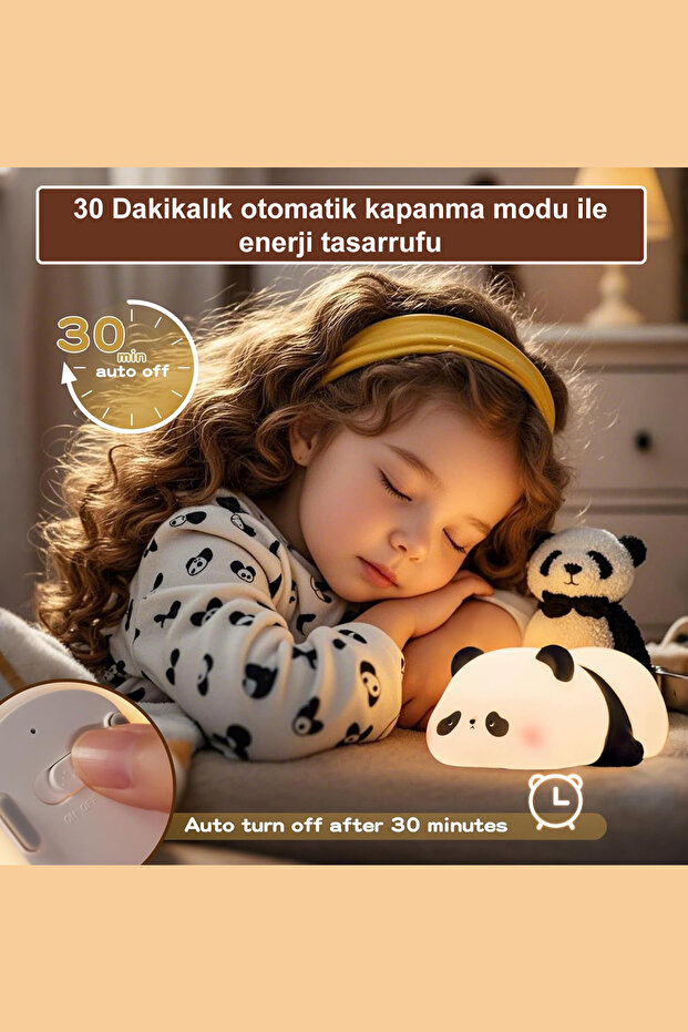Dokunmatik Silikon Panda Gece Lambası / ET-CL17 - 4