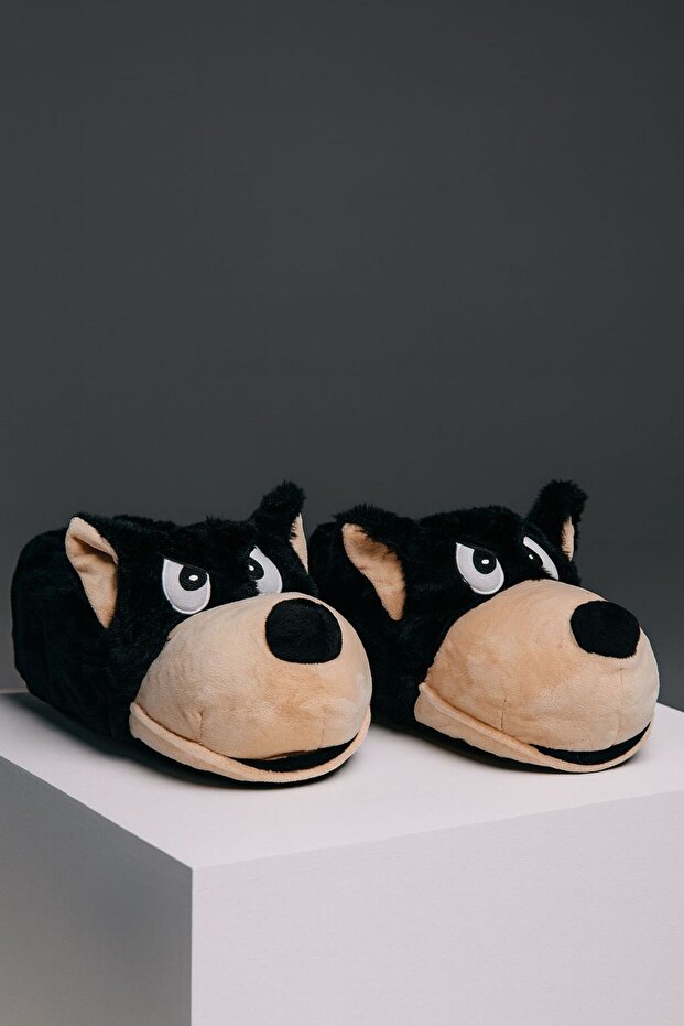 Men's Black Animal House Boots Slippers