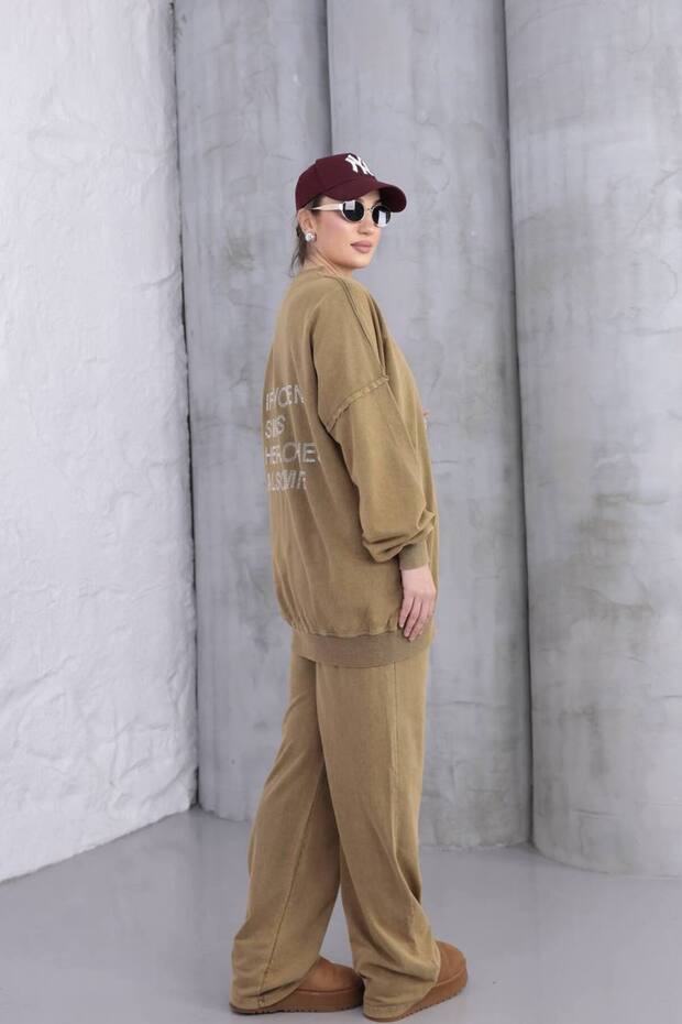 Washable Stone Oversized Casual Tracksuit Set
