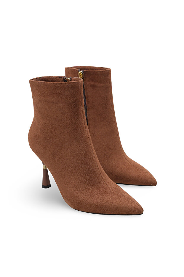Women's Heeled Suede Boots 9.5 cm Thin Heel Elegant Stylish Modern Design Classic Style Daily Use