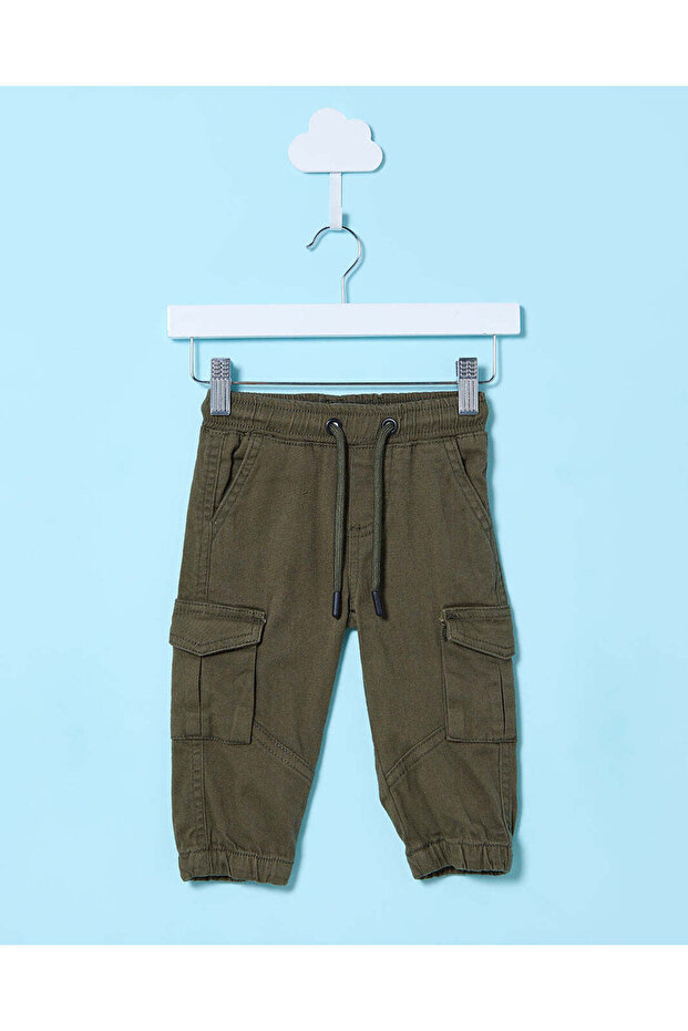 Infant Boys Olive Jogger Trouser With Cargo Pocket