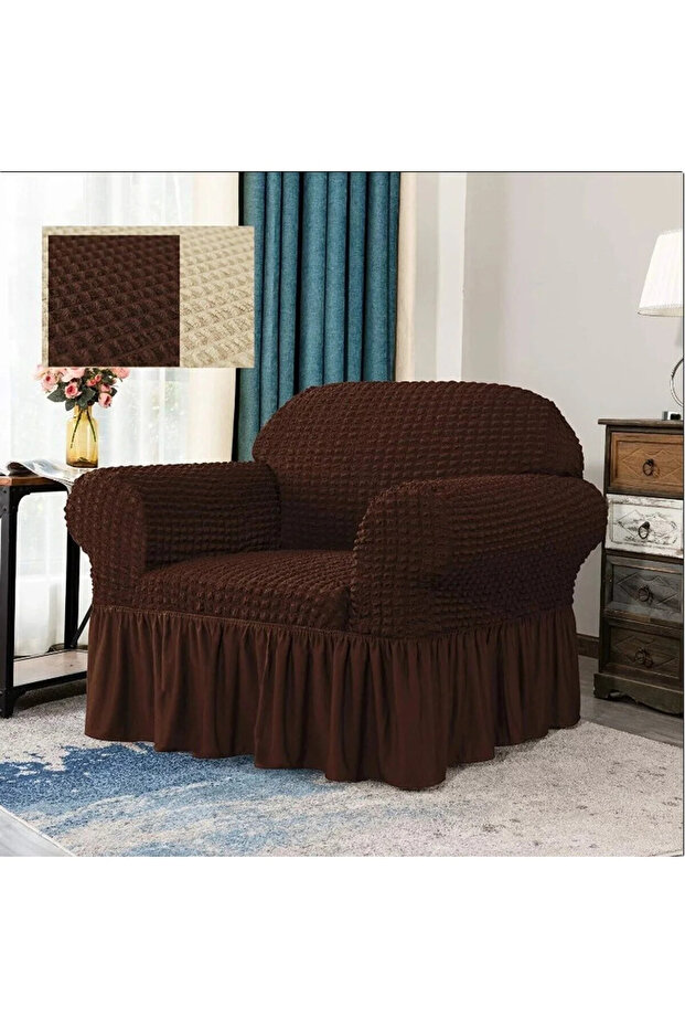 Bürümcük Sofa Cover, Armchair Cover Single Seat Full Covering with Flexible Elastic