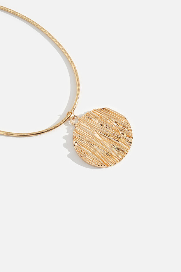 Disk uçlu yalın kolye - 5